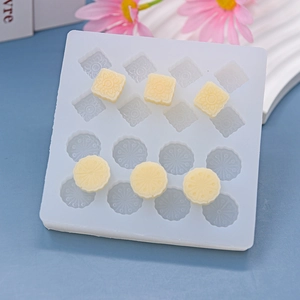 12-cavity silicone mold for DIY soap and cake with vintage embossed flower patterns