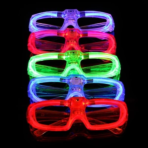 LED Glow Glasses Neon Flashing EL Wire Eyewear For Party Concert Rave Festival Light Up Plastic Props For Men Women