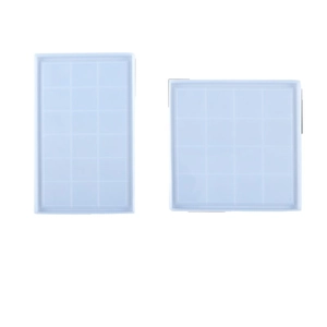 Square and rectangular silicone molds for DIY coasters with geometric grid textures