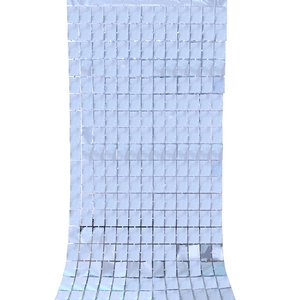 Rideau de pluie argenté à carrés pour décorations de fête et de mariage 1x2m
