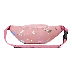 Sac banane rose en nylon avec motif graffiti irisé et sangle réglable à boucle