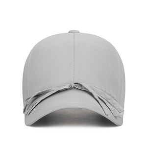Breathable gray baseball cap for women with stylish ribbon bow detail on the brim