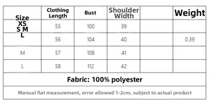 Detailed size chart for women's fleece vest showing length, chest, and shoulder measurements