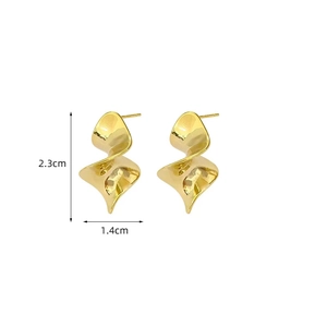 Boucles D'oreilles Spirale Géométrique Irrégulière Et Coeur Noeud Avec Tige En Argent Sterling S925 Pour Femmes Style Minimaliste