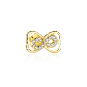 Boucles d'oreilles nœud papillon en argent S925 doré avec délicats diamants incrustés