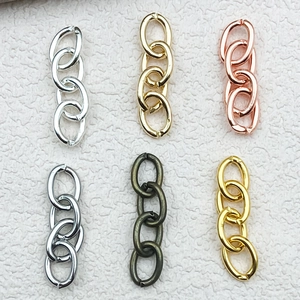Four Link Chain Connectors Metal Alloy Oval DIY Jewelry Findings For Keychains Necklaces Extension Crafting Accessories