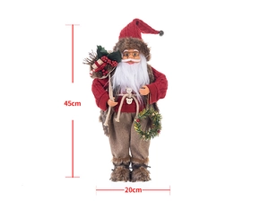 Standing Santa Claus doll in red sweater measuring 45cm height and 20cm width