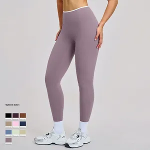 Hoch taillierte Yoga-Leggings mit Nackt-Gefühl in Mauve-Lila mit 10 Farbauswahlmöglichkeiten