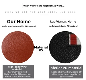 Macro detail of high-quality brown PU leather texture with lychee pattern on card holder
