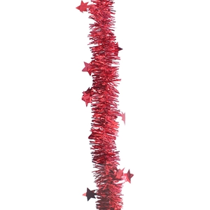 Guirlande de Noël rouge scintillante avec sequins étoiles pour décoration de fête et sapin
