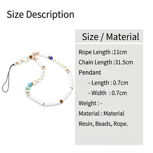 Handmade beaded phone strap with LOVE letters and blue evil eye beads for women
