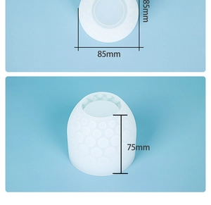 Detailed view of translucent golf ball texture silicone mold with 85x75mm dimensions