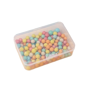 Clear PP Plastic Storage Box Square Transparent Jewelry Organizer Case With Hinged Lid For Crafts Beads Small Item Electronic Parts