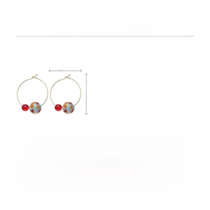 Detailed size specifications and material attributes for resin sphere drop earrings