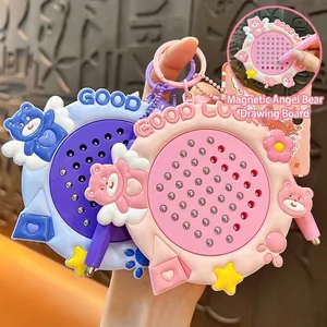 Süßer Engel Bär Panda Magnetischer Stahlkugel Zeichenbrett Schlüsselanhänger Lustiger Stressabbau Spielzeug Studenten Tasche Anhänger