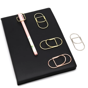Rose gold and silver metal pen clips for notebooks, premium office stationery accessory