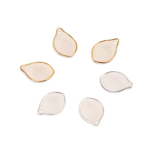 Acrylic lotus petal charms with gold and silver edges for DIY necklace and bracelet jewelry