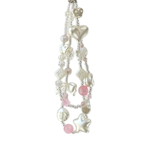 Baroque acrylic pearls and mixed charms for DIY jewelry making in pink and silver