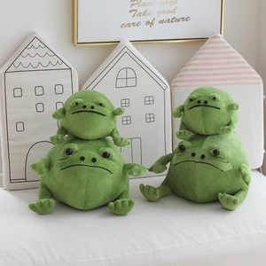 Green Frog Plush Toy Soft Stuffed Animal Ugly Cute Round Shape Doll For Kids Birthday Gift Home Decor Cozy Comfortable