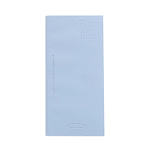 Minimalist light blue PU daily planner notebook with letterpress Plan Plan engraving