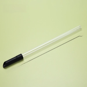 Reusable 1.2cm Tritan telescopic straw set with black silicone cover and cleaning brush