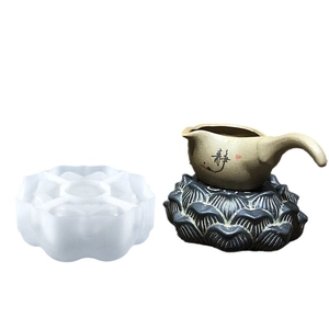 Lotus shaped silicone mold for DIY resin ornaments and zen ceramic teapot base