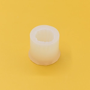 Cylindrical geometric silicone candle mold with vertical striped texture for DIY crafts