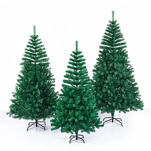 Three mini flocked Christmas trees in varying sizes with durable metal stands