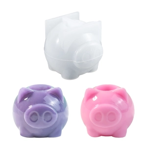 Moule en silicone petit cochon pour bougies en résine et ornements faits main