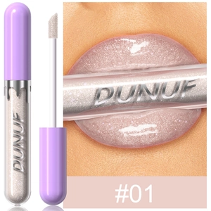 DUNUF #01 feuchtigkeitsspendender Lipgloss mit funkelndem silbernem Glitzer-Finish