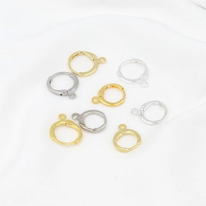 18K gold plated copper earring hooks and hoops set for DIY jewelry making findings