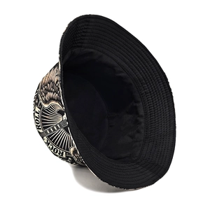 Rock & Roll bucket hat with guitar print for outdoor music festivals and street style