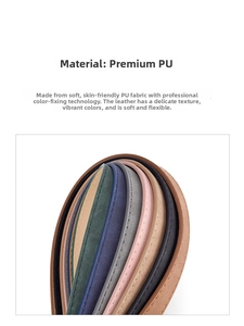 Detail of high-quality PU leather belts showing soft texture and premium stitching finish