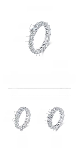Detailed chart showing 3.00mm cubic zirconia stones and S925 silver ring specifications