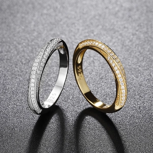 Mobius Twisted Ring 925 Sterling Silver With Moissanite Zircon Pave Fashion Jewelry For Women