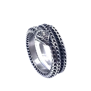 Snake King Ring Retro Stainless Steel Animal Wrap Vintage Punk Hip Hop Style Jewelry For Men Unisex