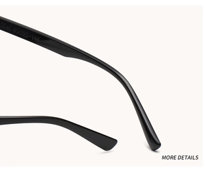 Detail showing model number 8045 and size specifications on black sunglasses temple
