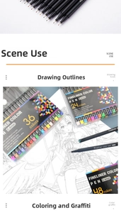 0.4mm fineliner color pen set for detailed drawing and sketching with vibrant ink