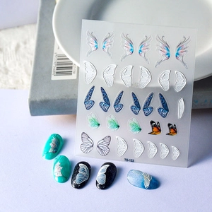 3D Embossed Nail Stickers Butterfly Wings 5D Relief Adhesive Decals Japanese Style DIY Manicure Accessories