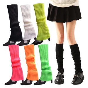 Women Leg Warmers Knitted Ribbed Slouchy Acrylic Winter Warm Solid Color Plus Size Neon For Party Costume Harajuku Y2K Style