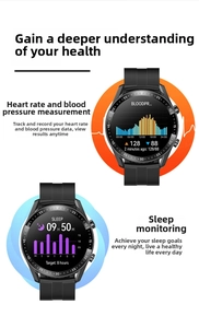 Detailansicht der Smartwatch mit Herzfrequenz, Blutdruckmessung und praktischer Schlafüberwachung.