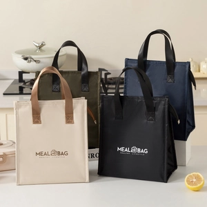 Insulated Lunch Bag Oxford Cloth Waterproof Thermal Bento Tote Portable Minimalist Storage Pouch For Office School Picnic