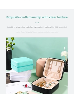 Detailed internal structure of portable PU leather jewelry box for rings and necklaces