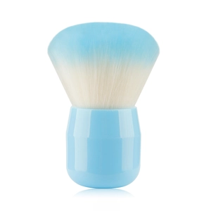 Blue and white gradient mushroom head powder brush with flat standing handle