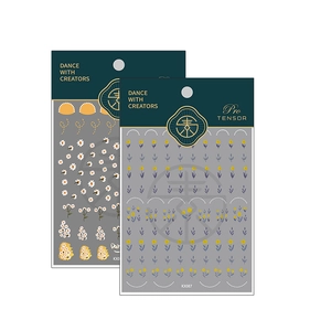 5D stereoscopic floral nail art stickers set with white daisy and yellow flower patterns