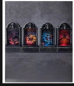 Halloween lapida decoracion LED luminoso calavera tumbas accesorios para fiesta casa embrujada