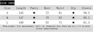 Detailed size chart with length and bust measurements for the high neck long sleeve dress