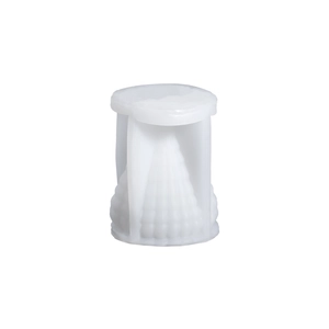 Detailed view of translucent white silicone mold with shell ridges for DIY candle making