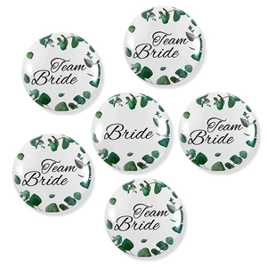 Bachelorette Party Team Bride Badge Tinplate Floral Wreath Pin Brooch For Wedding Bridal Shower Women Favors Ornament