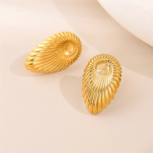 Retro Minimalist Irregular Geometric Plating 201 Stainless Steel 18K Gold Plated Ear Studs